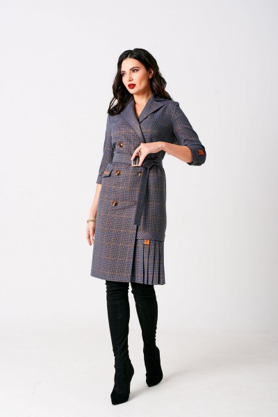 Платье Твой имидж 1283 серый+синий - фото 1