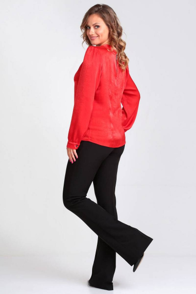 Блуза прямого силуэта с нагрудными вытачками и стразами Таир-Гранд 62203 красный - фото 3