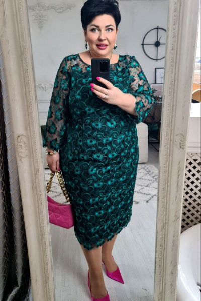 Платье Vittoria Queen 17633 изумрудный - фото 5