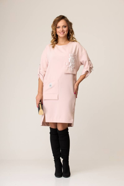 Платье из текстиля с карманами и аппликацией Taita plus 2133/4-1 - фото 1