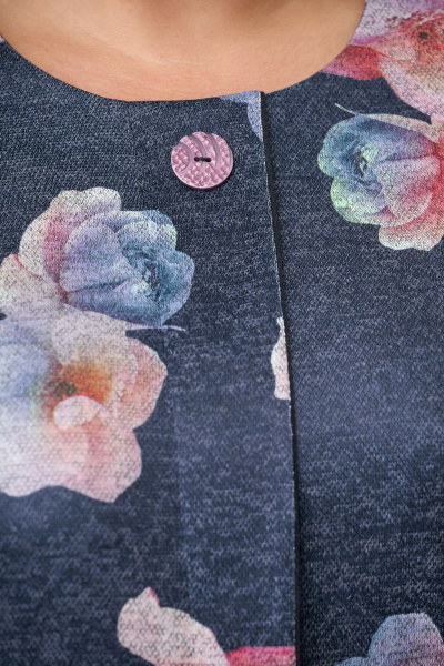 Блуза деловая женская с имитацией запаха из трикотажа БАГРЯНИЦА 2040 синий-орхидеи - фото 6