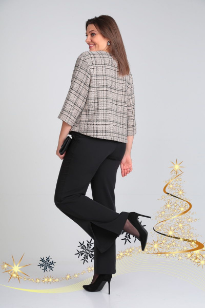 Брюки, жакет Michel chic 1324 черный-бежевый - фото 7