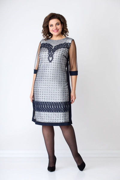 Платье из кружево и сетки с цветочным принтом Solomeya Lux 761A - фото 1