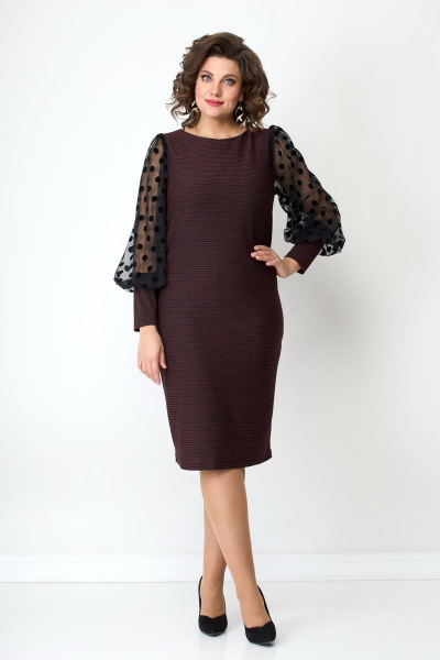 Платье из трикотажа с люрексом и сеткой без застежек Solomeya Lux 759E - фото 6