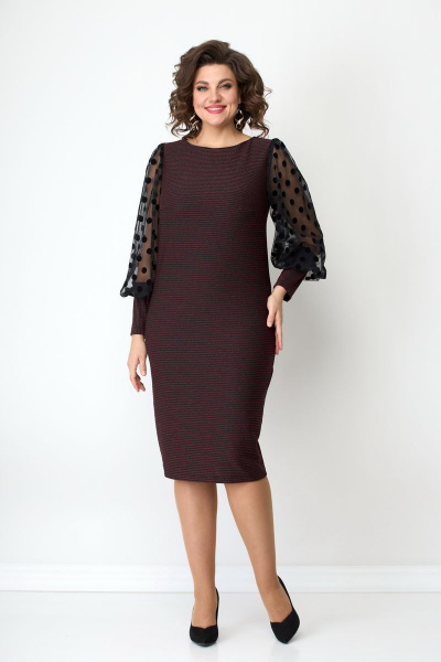 Платье из трикотажа с люрексом и сеткой без застежек Solomeya Lux 759E - фото 4