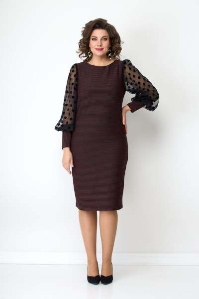 Платье из трикотажа с люрексом и сеткой без застежек Solomeya Lux 759E - фото 1
