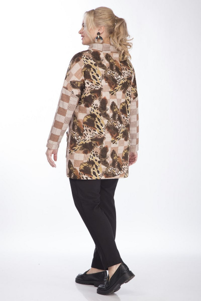 Блуза прямого силуэта с люрексом и накладным карманом из трикотажа Matini 4.1272/1 клетка - фото 7