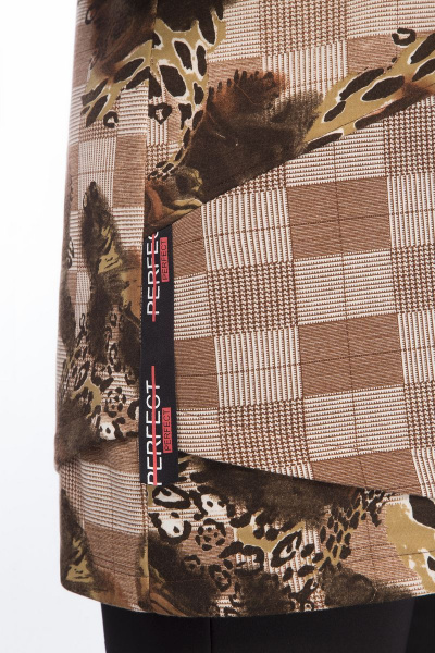 Блуза прямого силуэта с люрексом и накладным карманом из трикотажа Matini 4.1272/1 клетка - фото 11