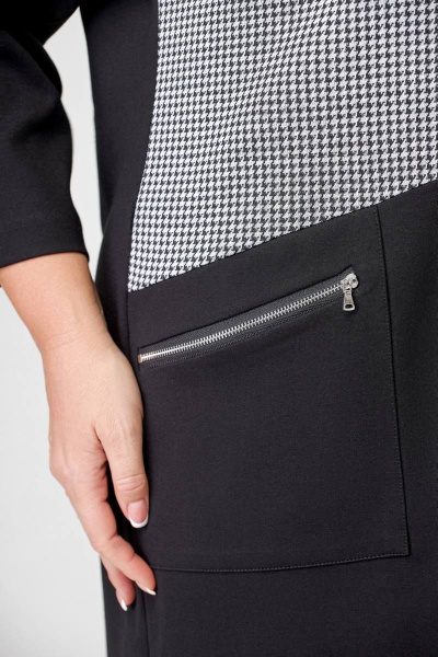 Платье из трикотажа с косыми подрезами и накладным карманом Swallow 641 - фото 8