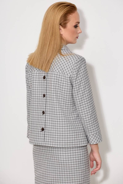 Жакет, юбка LeNata 21091 беж-в-клетку. - фото 6