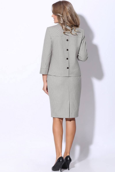 Жакет, юбка LeNata 21091 беж-в-клетку. - фото 2