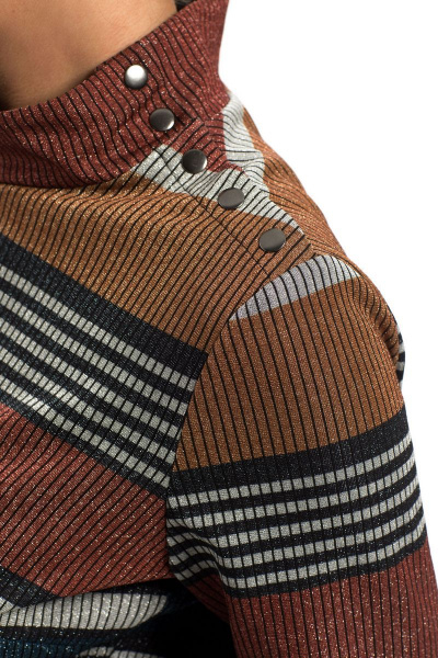 Джемпер прямой силуэт с полосатым рисунком из трикотажа Golden Valley 2325 мультиколор - фото 2