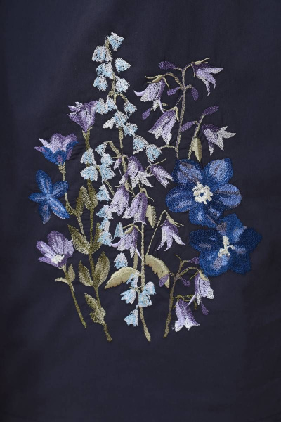 Туника летняя на рост 164 см с вышивкой и отворотом Линия Л Б-1871 тёмно-синий - фото 3