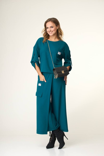 Блуза, кюлоты Taita plus 2131/23 морская_волна - фото 7