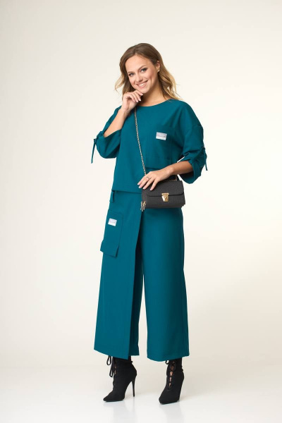 Блуза, кюлоты Taita plus 2131/23 морская_волна - фото 6