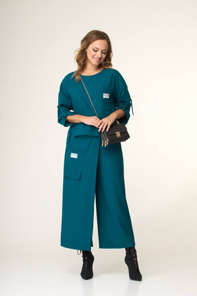 Блуза, кюлоты Taita plus 2131/23 морская_волна - фото 5