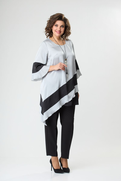 Блуза ANASTASIA MAK 1071 серый - фото 5