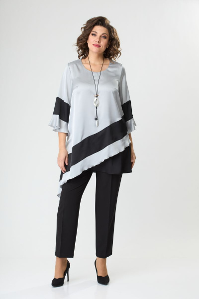 Блуза ANASTASIA MAK 1071 серый - фото 4