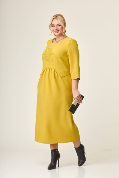 Платье Taita plus 2238/1 горчица - фото 5