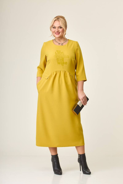 Платье Taita plus 2238/1 горчица - фото 1