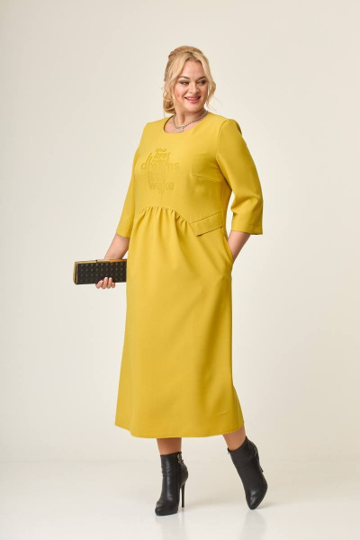 Платье Taita plus 2238/1 горчица - фото 4