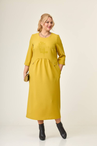 Платье Taita plus 2238/1 горчица - фото 3