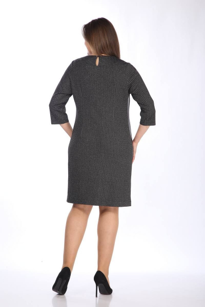 Платье с лампасами и накладным карманом из текстиля Lady Style Classic 1704/3 графитовый_с_черным - фото 4