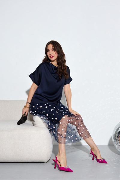 Блуза, юбка Anastasia 810 синий - фото 6