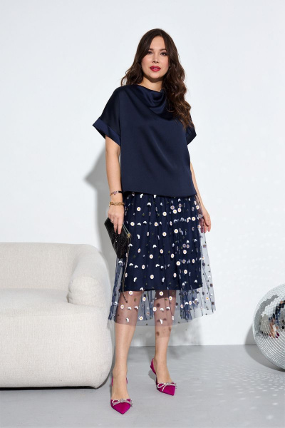 Блуза, юбка Anastasia 810 синий - фото 3