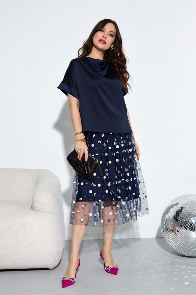 Блуза, юбка Anastasia 810 синий - фото 2