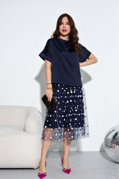 Блуза, юбка Anastasia 810 синий - фото 1
