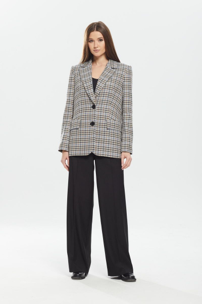 Брюки прямого силуэта из текстиля с карманами DAVA 132 черный - фото 2