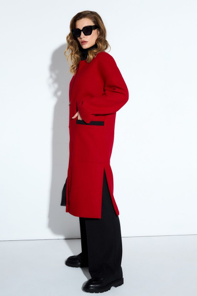 Пальто TEZA 4189 красный - фото 4