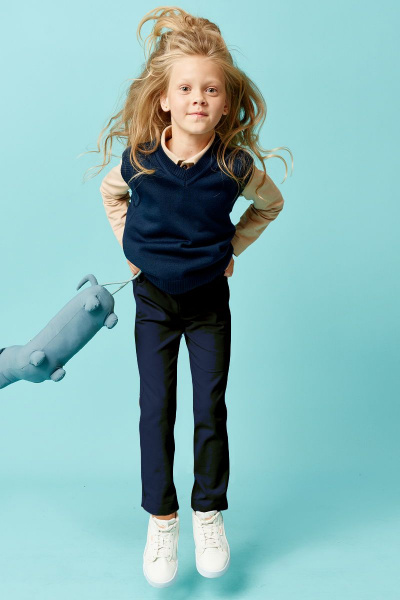 Брюки для девочек с прорезными карманами и резинкой BURVIN 9041-J3 1 - фото 1