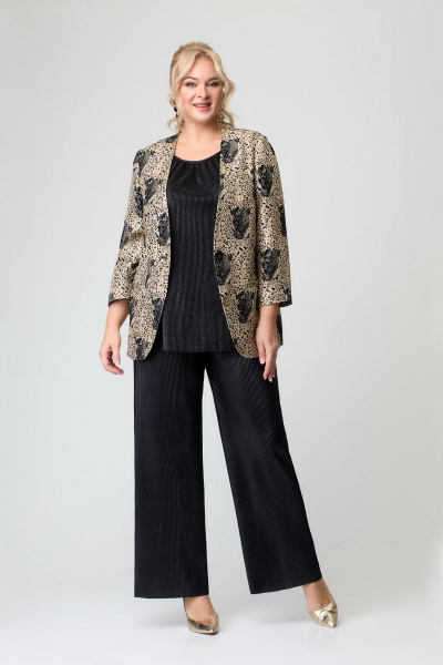 Брюки, жакет, топ Svetlana-Style 1763 черный+рыжий - фото 1