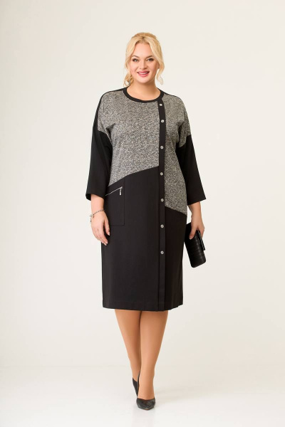 Платье прямого силуэта из трикотажа с вытачками и карманом Swallow 647 - фото 7