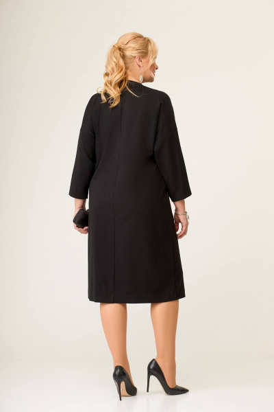 Платье прямого силуэта из трикотажа с вытачками и карманом Swallow 647 - фото 4