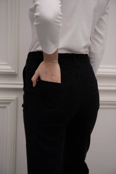 Демисезонные прямые брюки из джинса и хлопка с карманами Femme & Devur 9921 1.4F(170) - фото 3