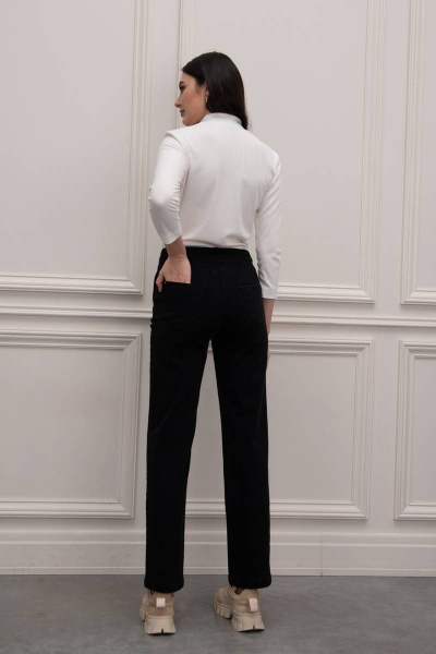 Демисезонные прямые брюки из джинса и хлопка с карманами Femme & Devur 9921 1.4F(170) - фото 2