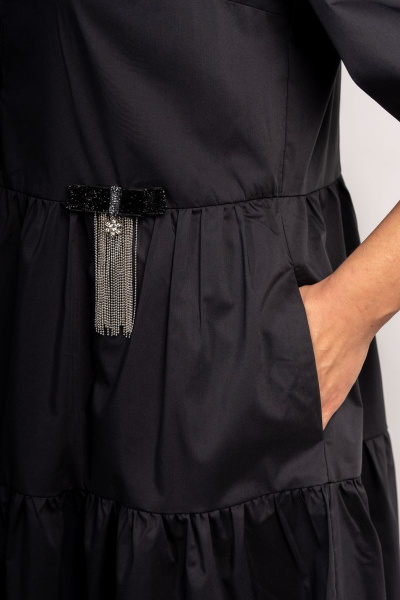 Платье-таранец с воланами и карманами в стиле бохо Andina 812 черный - фото 9