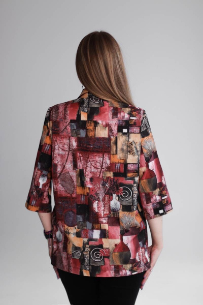 Летняя блуза прямого силуэта с рукавом ¾ и отложным воротником Mita ЖМ1037а - фото 2