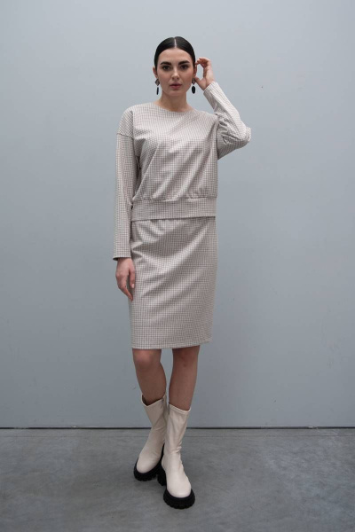 Юбка в мелкий принт из трикотажа для деловых и повседневных образов Femme & Devur 60194 1.50F(170) - фото 1