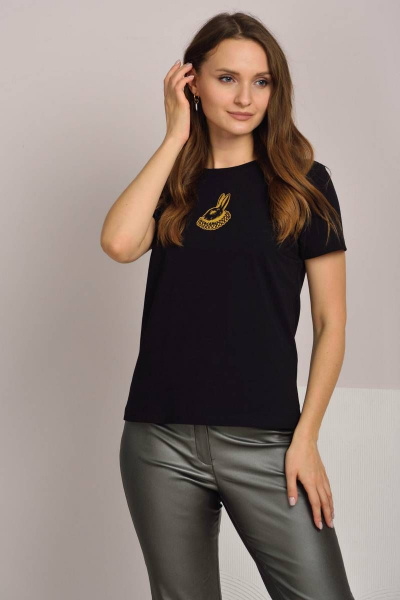 Классический джемпер из трикотажа и хлопка с принтом Femme & Devur 30757 1.3F(170) - фото 5