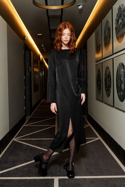 Элегантное платье с декоративными подрезами и разрезом MilMil 1077 Марсель - фото 8