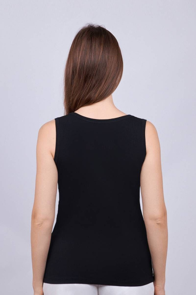 Майка из хлопка без рукавов с эластичным материалом Verally 378-1 черный - фото 2