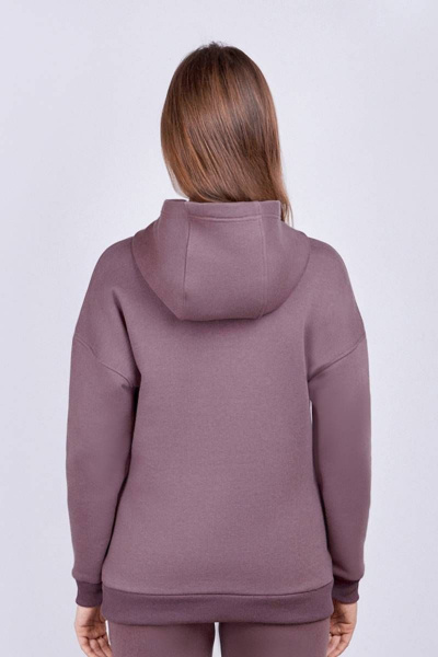 Худи женский из хлопка и трикотажа с капюшоном для демисезона Verally 440-1 крокус - фото 2