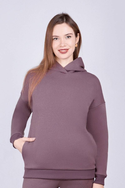 Худи женский из хлопка и трикотажа с капюшоном для демисезона Verally 440-1 крокус - фото 1