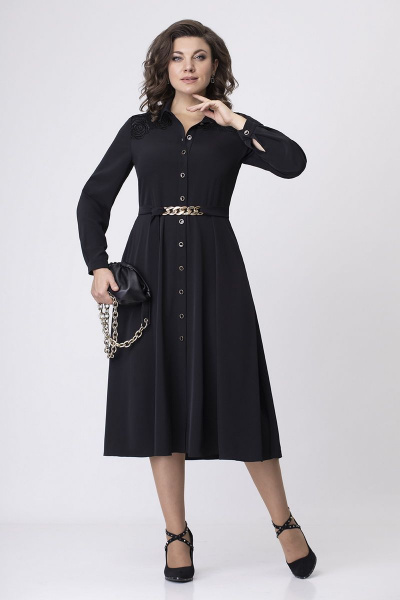 Нарядное платье из костюмно-плательной ткани с пуговицами Avanti 1454-3 - фото 1