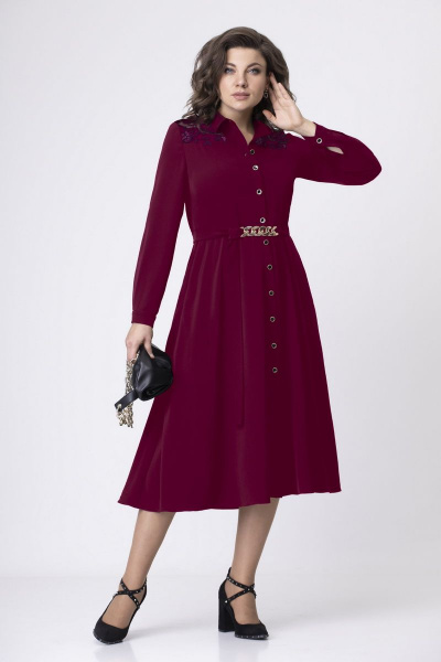 Платье с расклешенным низом из костюмной ткани и съемным поясом Avanti 1454-2 - фото 1
