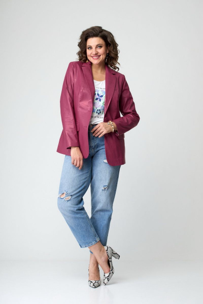 Жакет БелЭльСтиль 203-1 11 22 экокожа розовый - фото 2